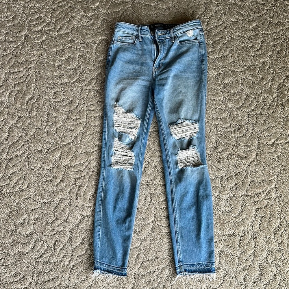 Hollister Co High Rise Super Skinny Crop Vintage Stretch Size 26